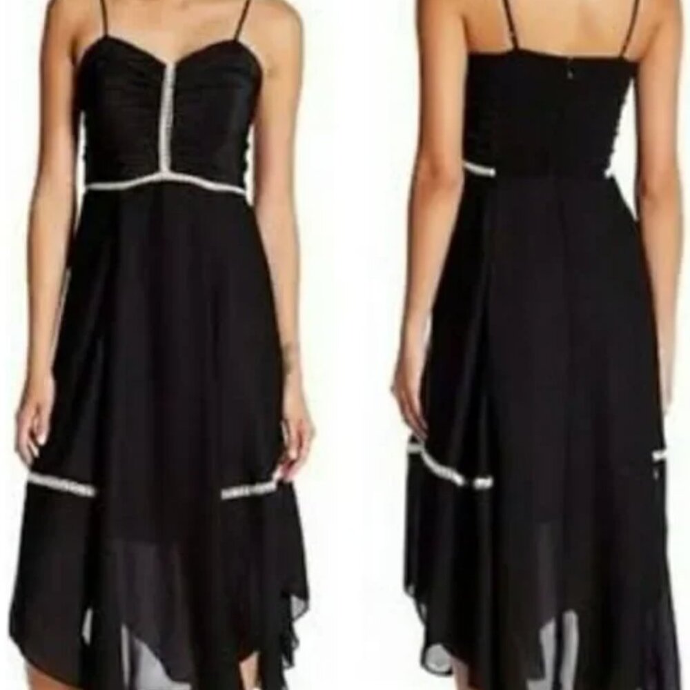 Parker Ruched Eyelet Sheath Dress in Black